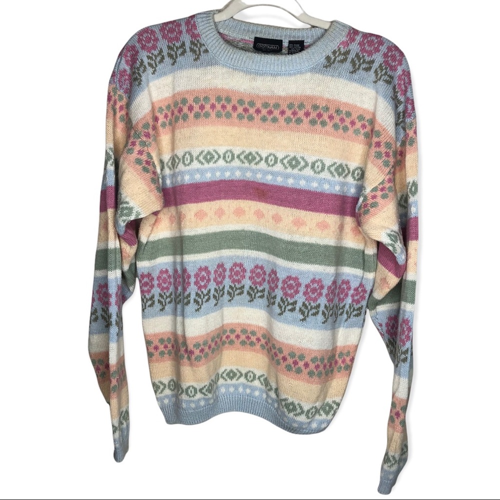 Vintage Gotham Sweater Pastel Colors Size Large -(3)